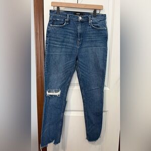 Hudson Jeans Straight Leg in Distressed Blue